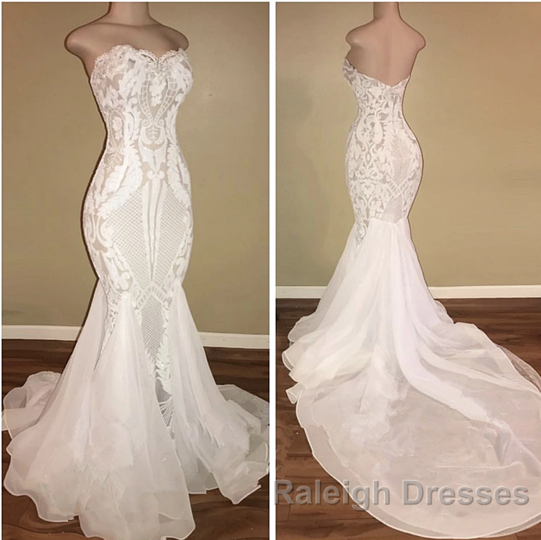 Different Sweetheart Mermaid White Summer Wedding Dresses on Sale Secondary image