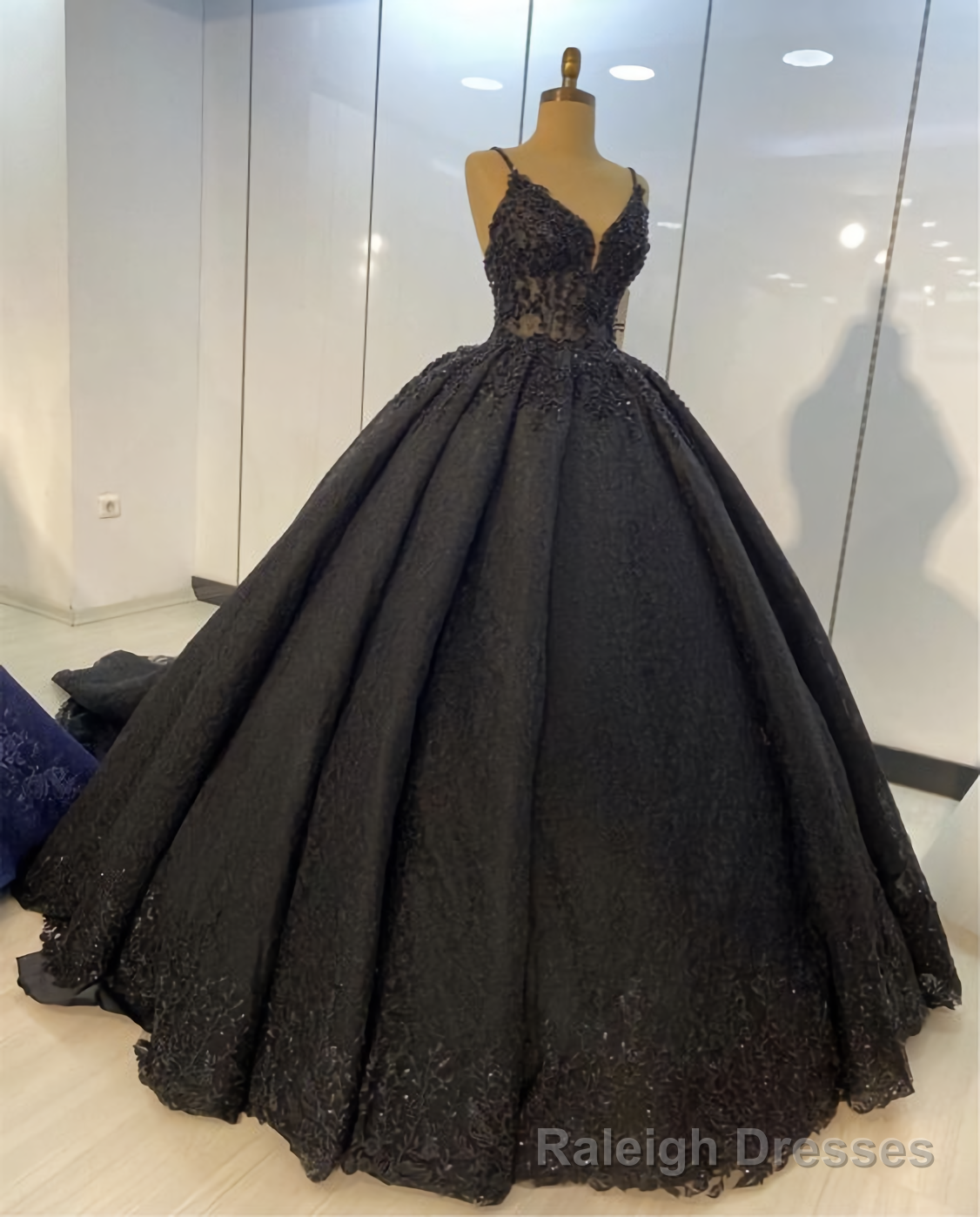 Black Lace Ball Gown Dresses For Wedding Prom Evening Gown Main image