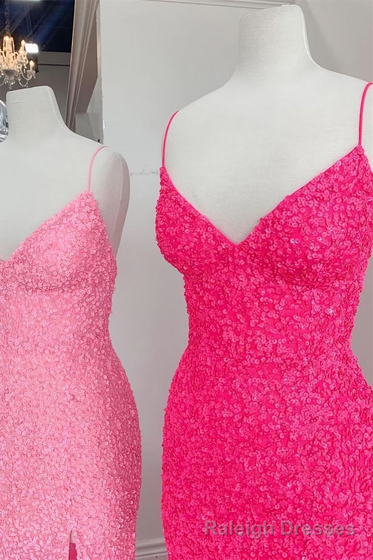 Flattering Mermaid Pink Long Prom Dress Secondary image
