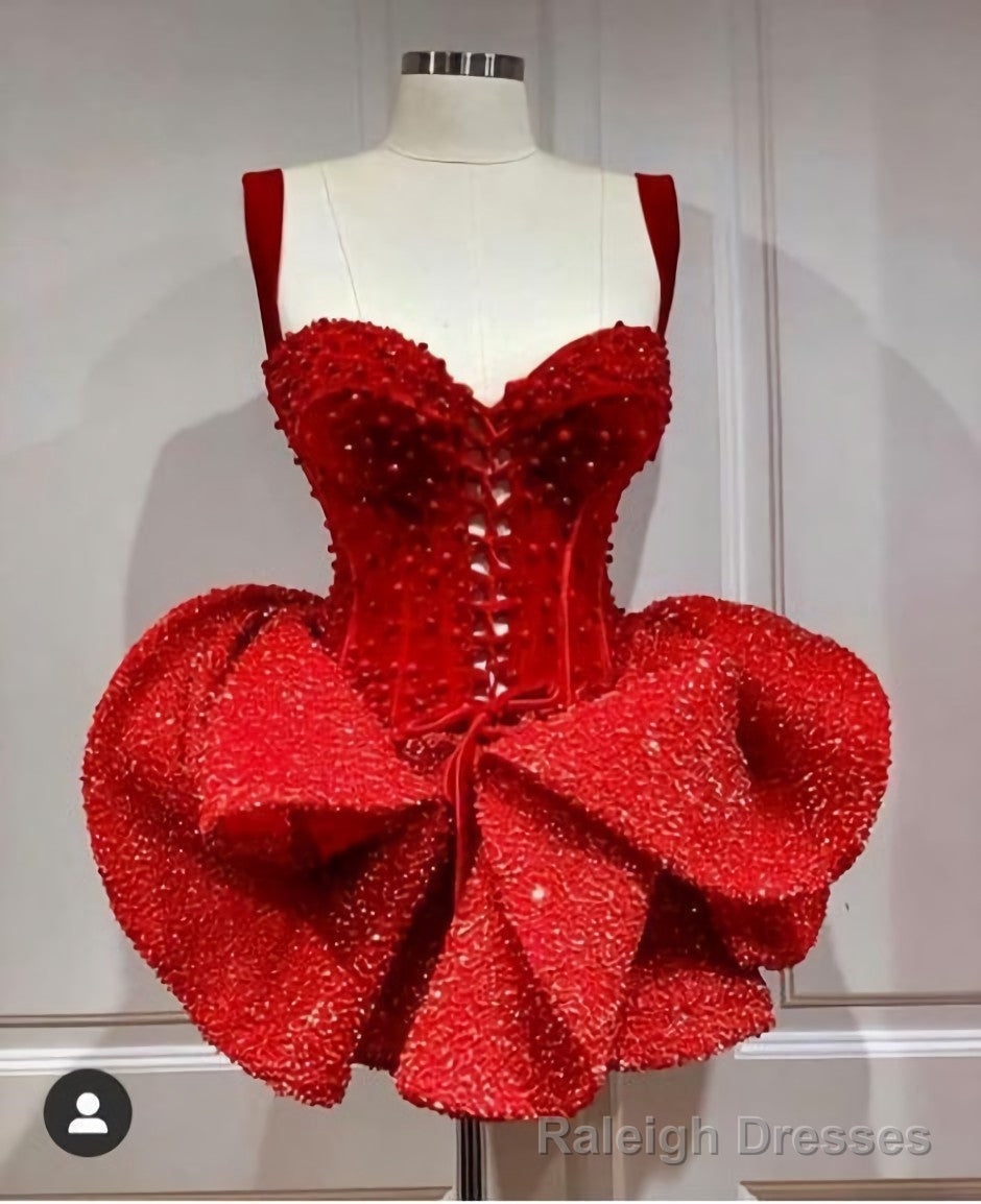 Cute Homecoming Dress, Pretty Graduation Dress, Red Homecoming Dresses Main image