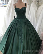 Spaghetti Straps Quinceanera Dresses, Sweetheart Ball Gown Lace Beaded