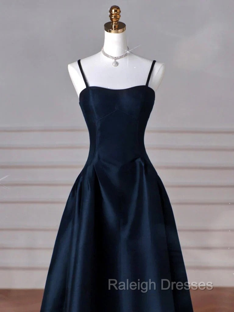 Dreamy Dark Blue Spaghetti Straps Satin Prom Dress Secondary image