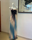 Dreamy Gradient Mermaid Halter Neck Beaded Chiffon Long Formal Prom Dress