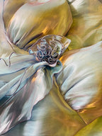 Dreamy Mermaid 3D Floral Ruffle Halter Neck Satin Long Formal Prom Dress