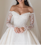 Dreamy Wedding Dresses Ball Gowns Off The Shoulder Lace Wedding Dress Bridal Gown