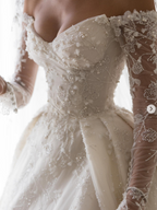 Dreamy Wedding Dresses Ball Gowns Off The Shoulder Lace Wedding Dress Bridal Gown