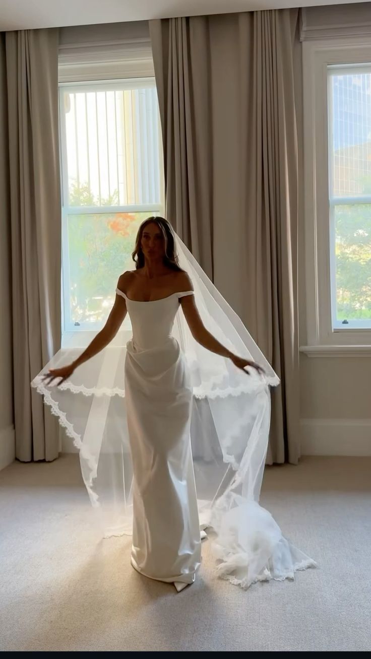 Dreamy Wedding Dresses Sheath Off The Shoulder White Satin Summer Long Wedding Dress Bridal Gown Main image