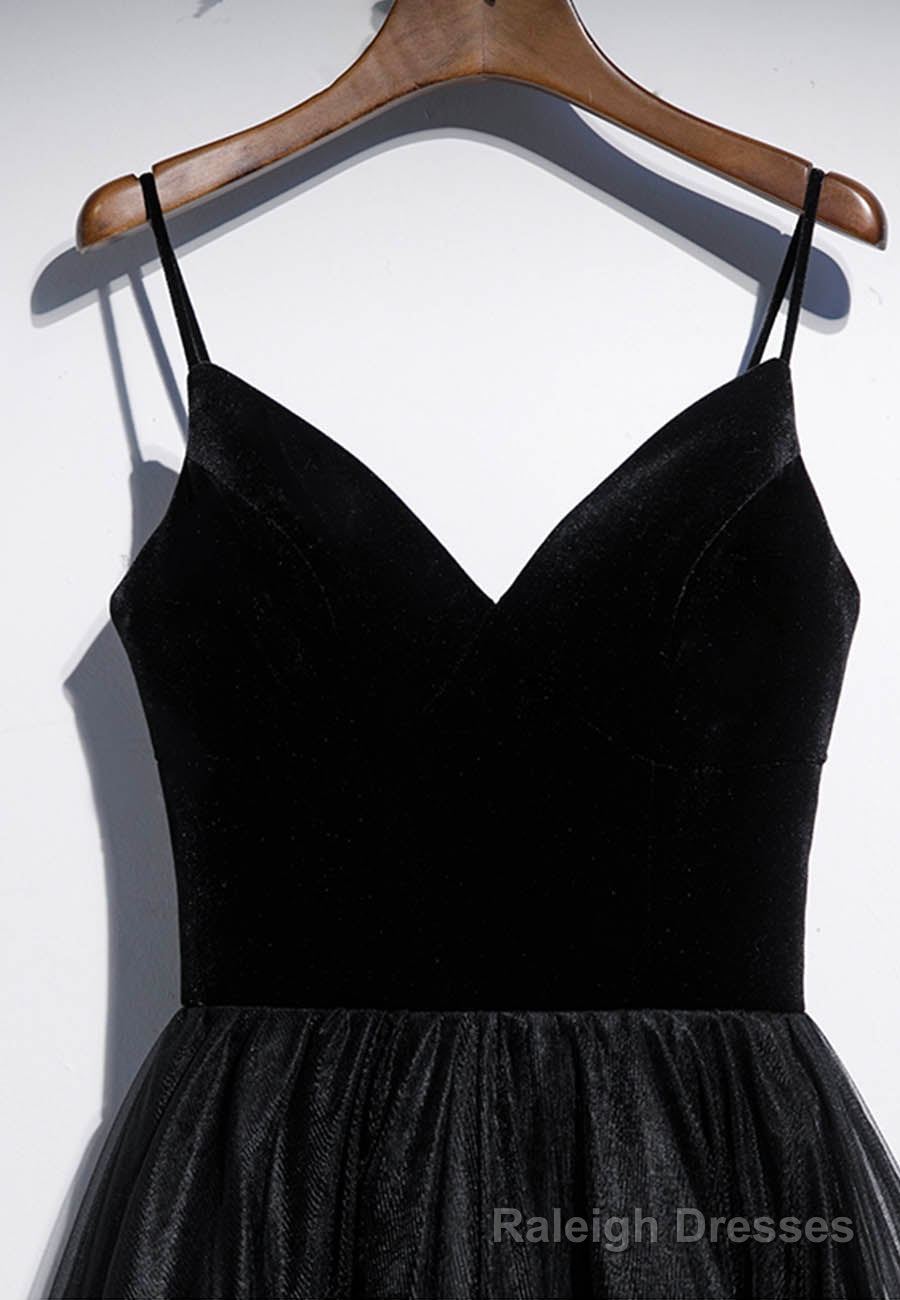 Black Velvet Tulle Short Prom Dresses, A-Line Party Dresses Secondary image