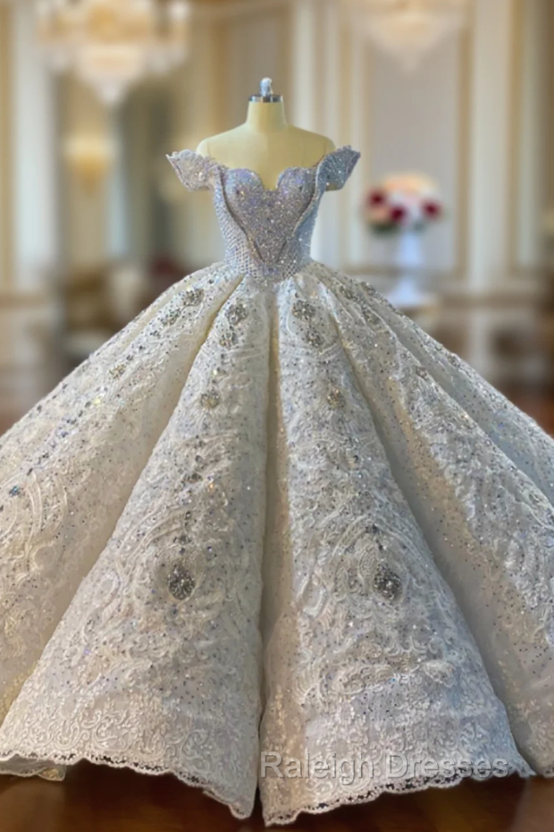 Dubai Style Luxury Noble Beading Crystal Wedding Dress