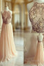 Dusty Pink Formal Dresses Backless Bead Prom Dress