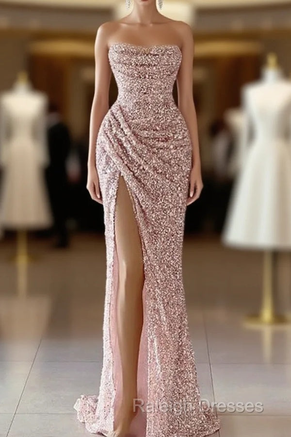 Dusty Pink Square Neck Sleeveless Mermaid Prom Dresses