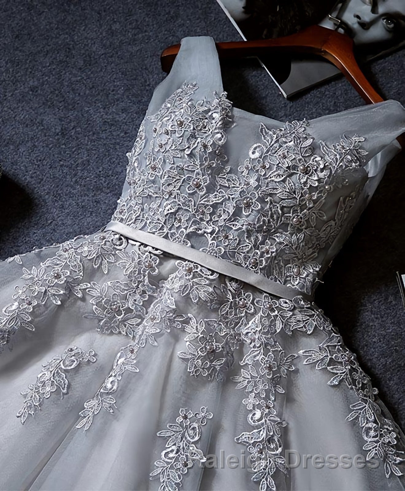 Cute A Line Tulle Lace Short Prom Dresses Homecoming Dresses