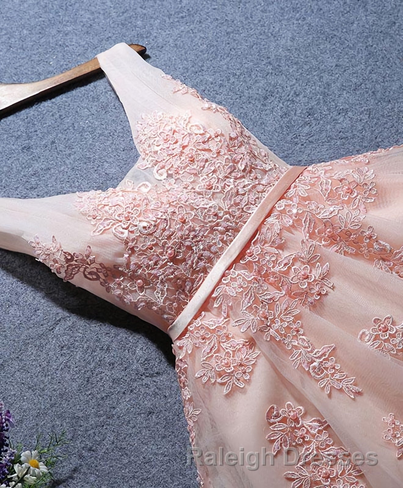 Cute A Line Tulle Lace Short Prom Dress, Homecoming Dress Secondary image