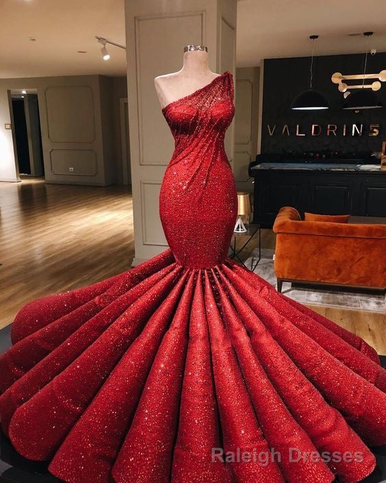 stunning red mermaid formal prom evening dress Main image
