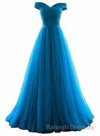 Tulle Off Shoulder Floor Length Party Dress, Long Prom Dress, Prom Dresses