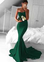 Elastic Satin Prom Dress Trumpet/Mermaid Sweetheart Court Train With Pleated