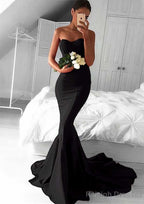 Elastic Satin Prom Dress Trumpet/Mermaid Sweetheart Court Train With Pleated