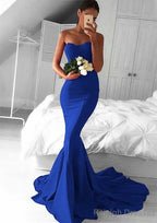 Elastic Satin Prom Dress Trumpet/Mermaid Sweetheart Court Train With Pleated