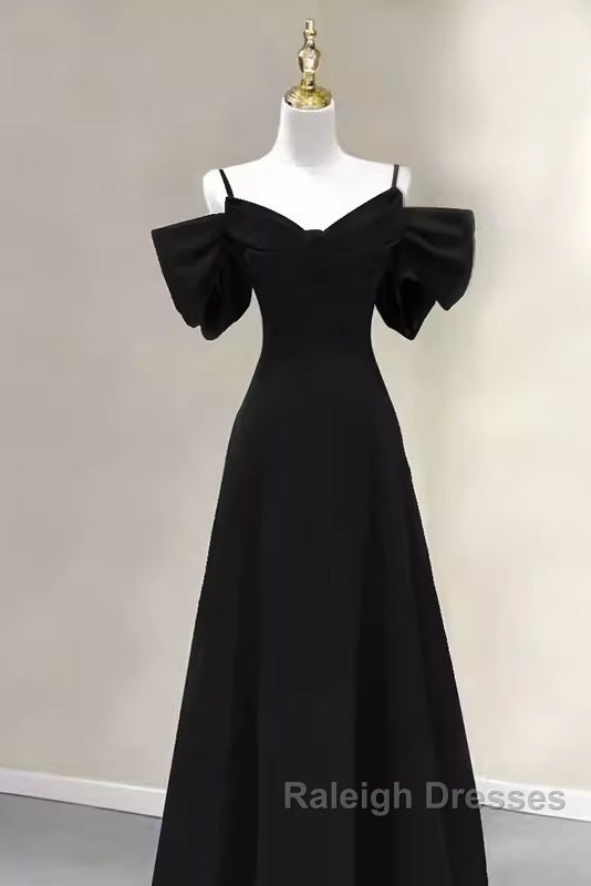 Elegant A Line Black Long Prom Dresses Formal Evening Dress Secondary image