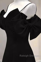 Elegant A Line Black Long Prom Dresses Formal Evening Dress