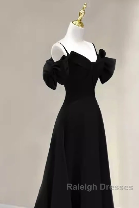 Elegant A Line Black Long Prom Dresses Formal Evening Dress