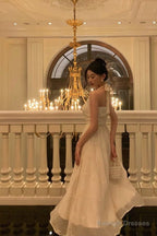 Elegant A-Line Halter White Lace Prom Dress Birthday Outfits Prom Gowns