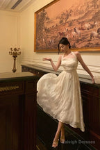 Elegant A Line Halter White Lace Prom Dresses Birthday Outfits Evening Gown