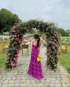 Elegant A-Line Long Tiered Chiffon Prom Dresses 22Th Birthday Outfits
