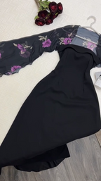 Elegant A Line Strapless Long Prom Dresses Black Formal Dress