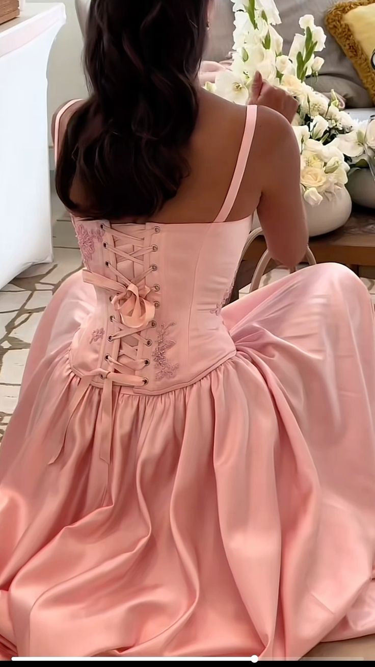 Elegant A-Line Straps Pink Satin Long Length Prom Dress Birthday Outfits