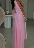 Elegant A-Line Sweetheart Pink Chiffon Prom Dress Long Prom Dresses Summer 20Th Birthday Outfits 18Th Birthday Dress