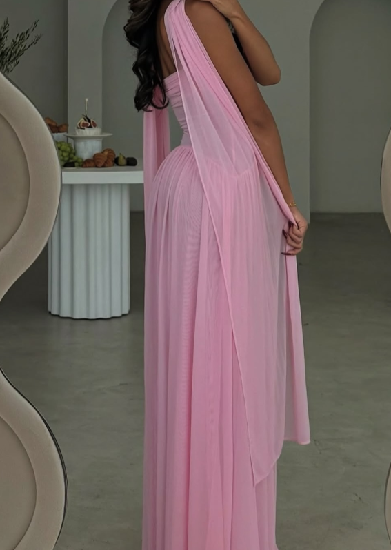 Elegant A-Line Sweetheart Pink Chiffon Prom Dress Long Prom Dresses Summer 20Th Birthday Outfits 18Th Birthday Dress