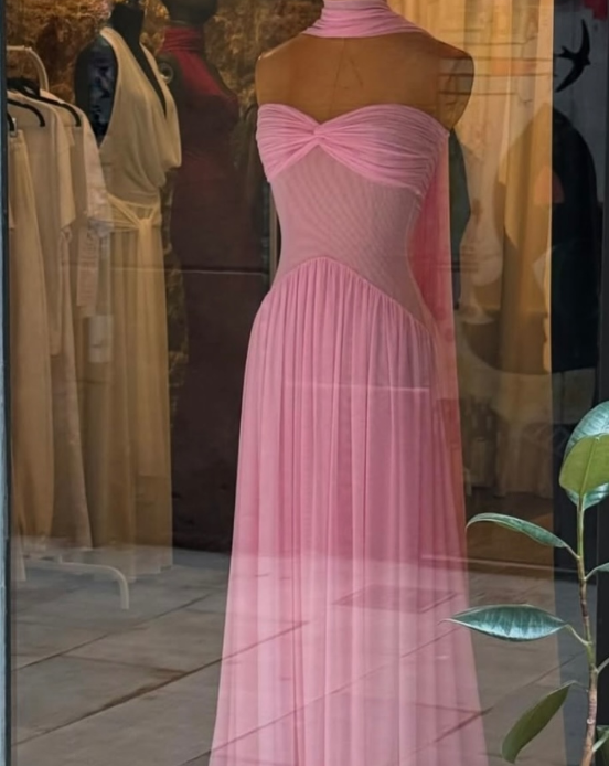 Elegant A-Line Sweetheart Pink Chiffon Prom Dress Long Prom Dresses Summer 20Th Birthday Outfits 18Th Birthday Dress