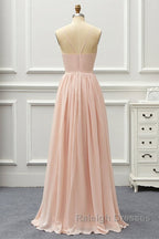 Elegant A Line V Neck Pink Long Prom Dresses Pink Prom Graduation Prom Dresses