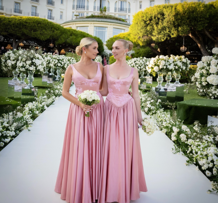 Elegant A-Line V Neckline Floor-Length Satin Long Pink Prom Dresses Prom Dress