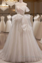 Elegant And Noble Ivory Sleeveless Off Shoulder Beaded Bow Evening Dress Ivory Thin Shoulder Strap Off Back Strap Prom Dress