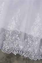 Elegant Appliques Lace Tulle A-line Wedding Dress