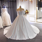 Elegant Ball Gowns Ivory Wedding Dress Off The Shoulder Lace Bridal Wear