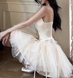 Elegant Ballet Style Strapless Tulle A-Line Birthday Short Skirt Homecoming Dress