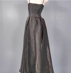 Elegant Black A-Line Spaghetti Strap Satin Long Formal Prom Dress