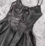 Elegant Black A-Line Spaghetti Strap Satin Long Formal Prom Dress