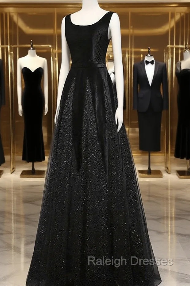 Elegant Black Velvet Cap Sleeves Evening Dress, Black Prom Dress