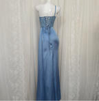 Elegant Blue Mermaid One-Shoulder Sequin Beaded Long Formal Prom Dress