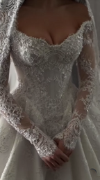 Elegant Bridal Dresses Ball Gowns Off The Shoulder White Lace Wedding Dress Minimalist Bridal Gown