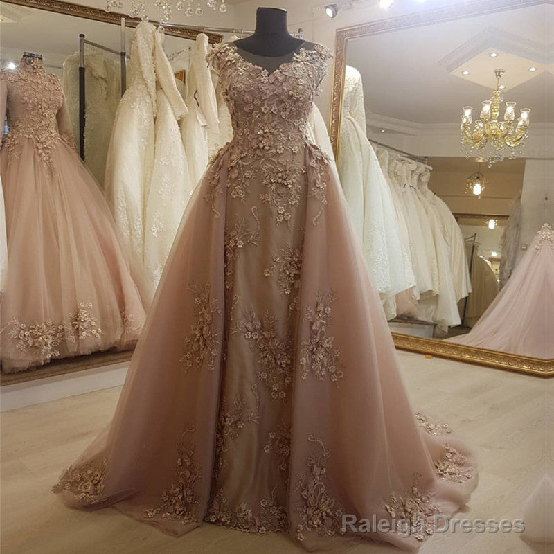 Elegant Champagne Lace Mermaid Evening Gowns Secondary image