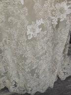 Elegant Champagne Off-White Sweetheart Neck Lace Train Formal Prom Dress