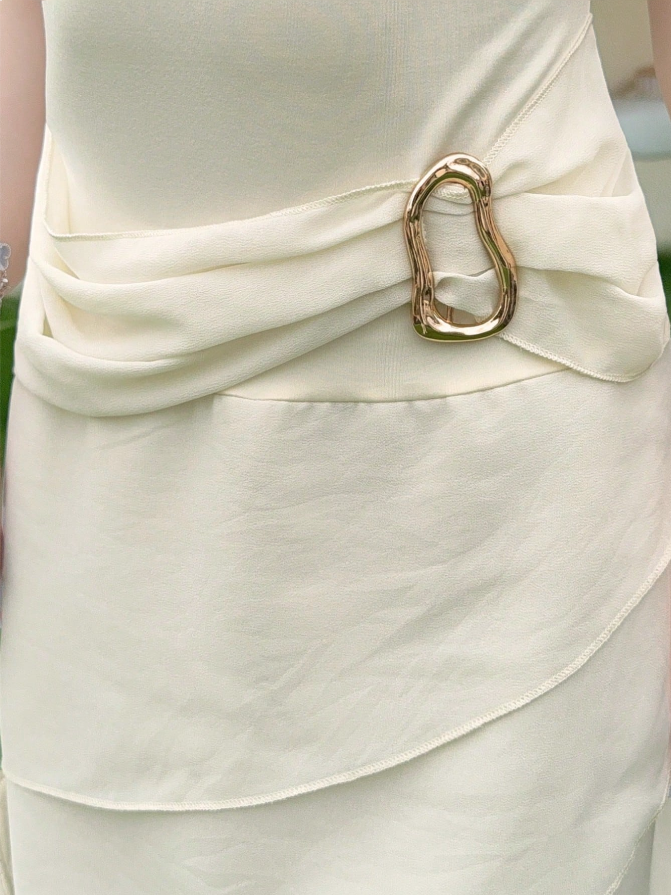 Elegant Chiffon Ivory Strap Irregular Birthday Dresses Homecoming Dresses