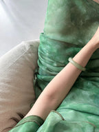 Elegant Dark Green Mermaid Ruffled Chiffon Long Formal Prom Dress