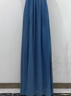 Elegant Dusty Blue One-Shoulder Chiffon Formal Prom Dress Bridesmaid Dress