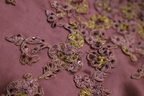 Elegant Dusty Rose Square Neck Spaghetti Strap Embroidered Ruffle Satin Long Formal Prom Dress